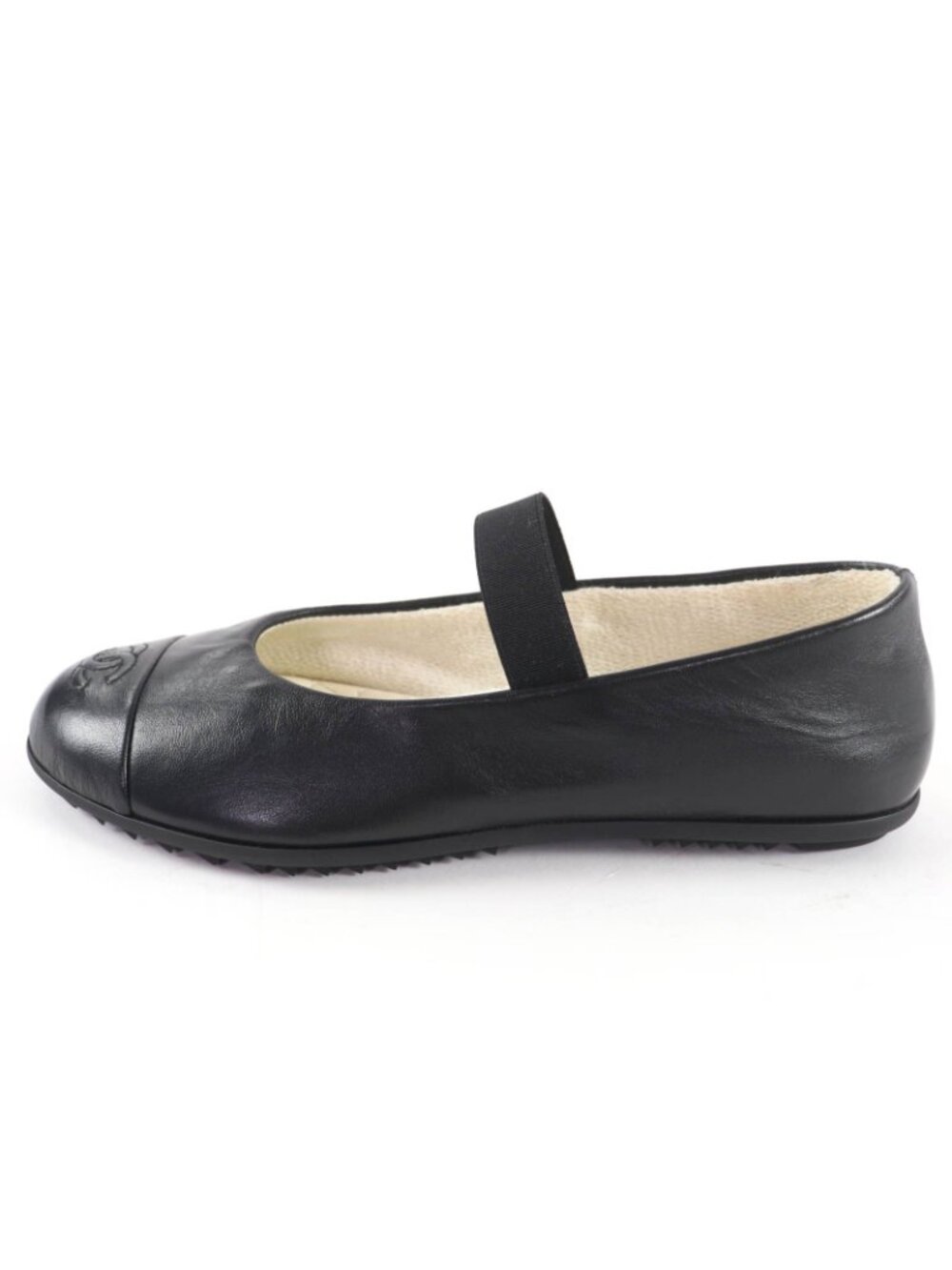 Chanel 25c Mary Jane CC Logo Leather Ballet Shoes Black - Picture 5 of 12